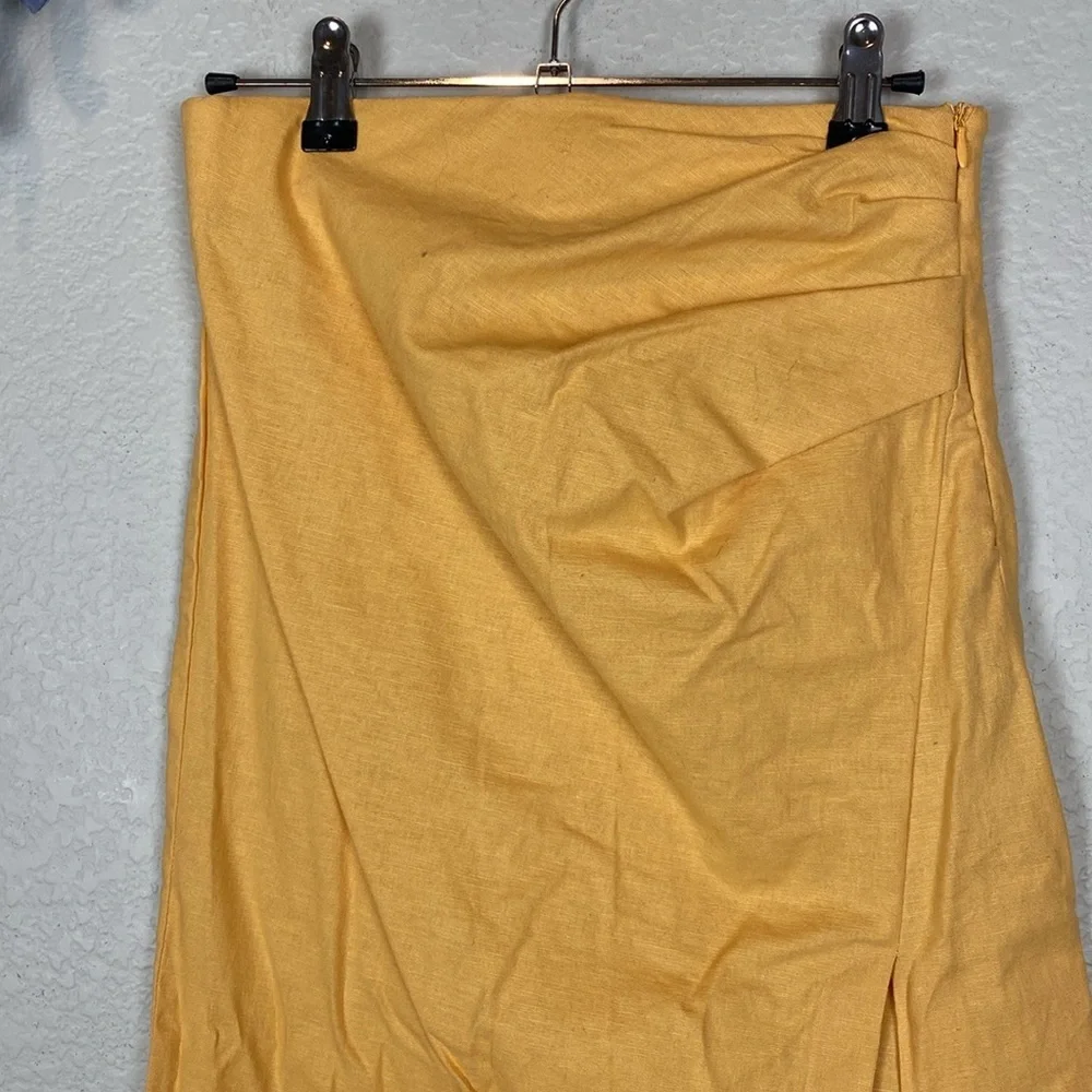 Zara yellow linen skirt